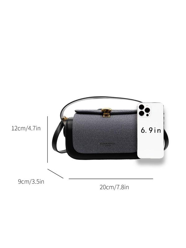 Women's Fashionable Solid Color Crossbody Bag, Casual PU Leather Shoulder Bag for Daily Used, Trendy Versatile High-quality Daily Commuting Bag, Girl Fashionable Shopping Bag