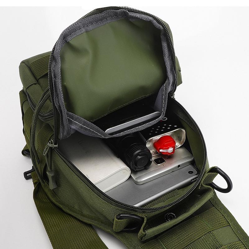 tactical sling bag Autumn multi-function tactical shoulder bag with adjustable shoulder strap, fashionable oxford fabric zipper chest bag, unisex, suitable for daily use, hiking and camping boom  bag