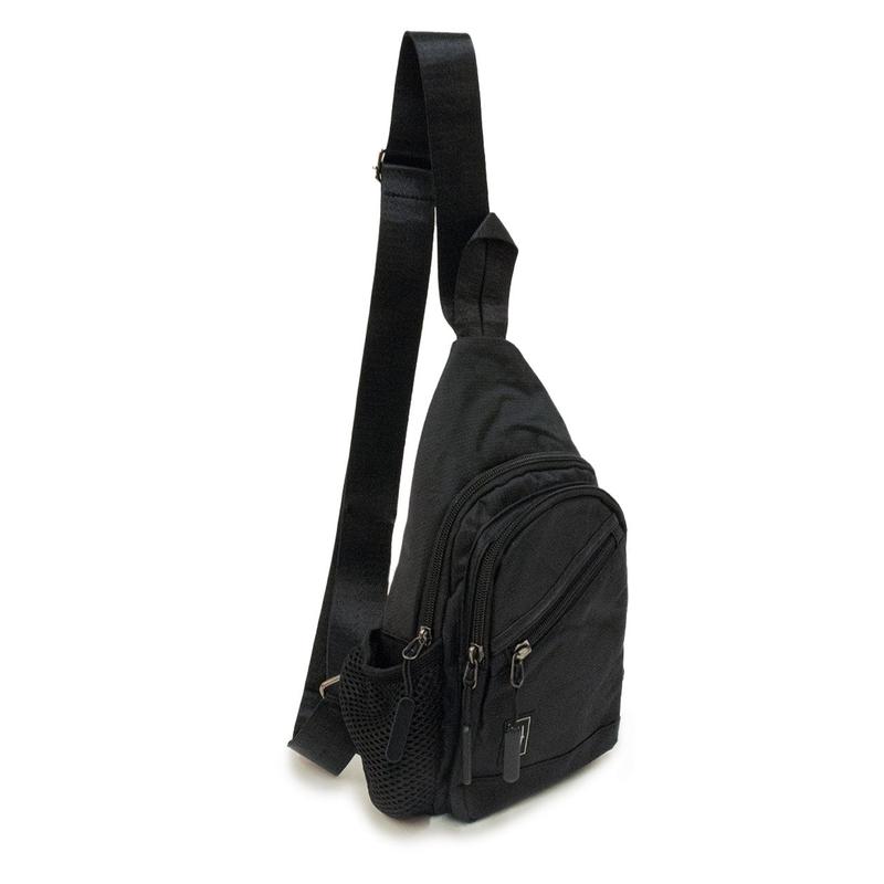 Unisex Black Crossbody Sling Bag with Adjustable Strap