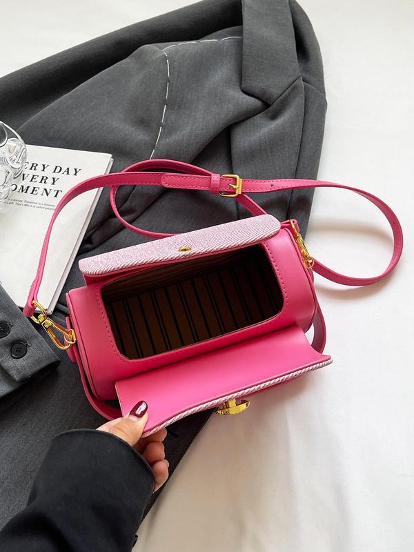 Women's Fashionable Solid Color Crossbody Bag, Casual PU Leather Shoulder Bag for Daily Used, Trendy Versatile High-quality Daily Commuting Bag, Girl Fashionable Shopping Bag