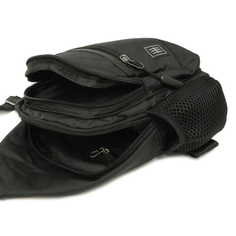 Unisex Black Crossbody Sling Bag with Adjustable Strap