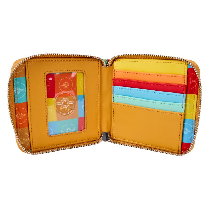 Pokemon Color Block Starters Zip Around Wallet