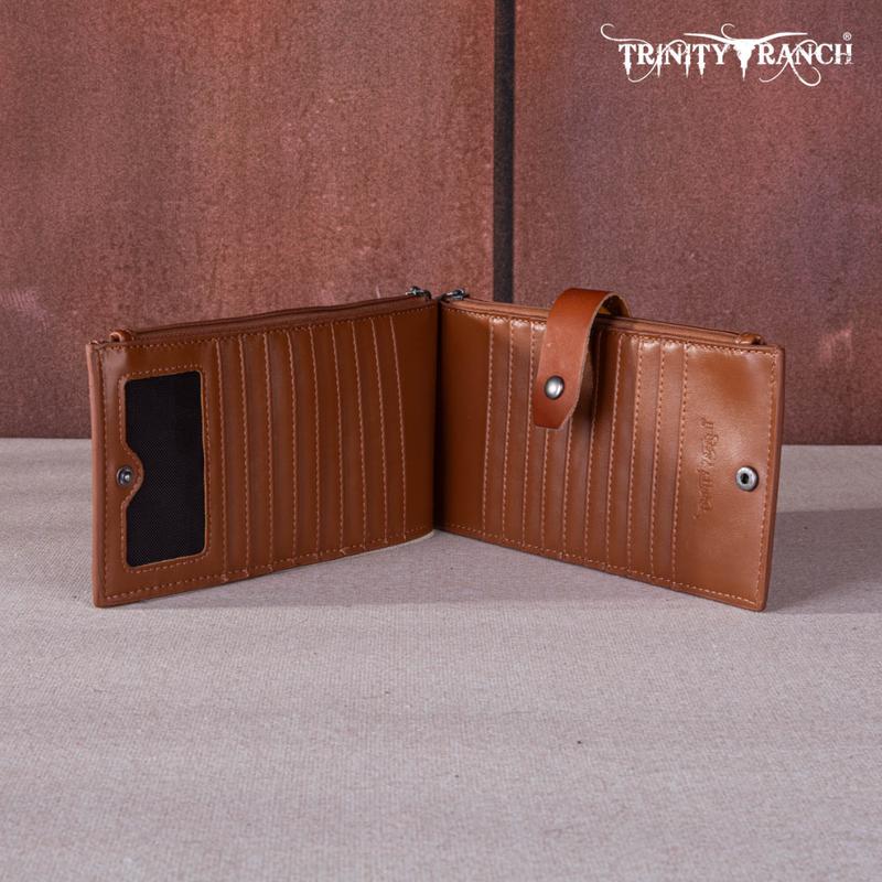 Trinity Ranch Hair-On Cowhide Bi-Fold Wallet Card Organizer