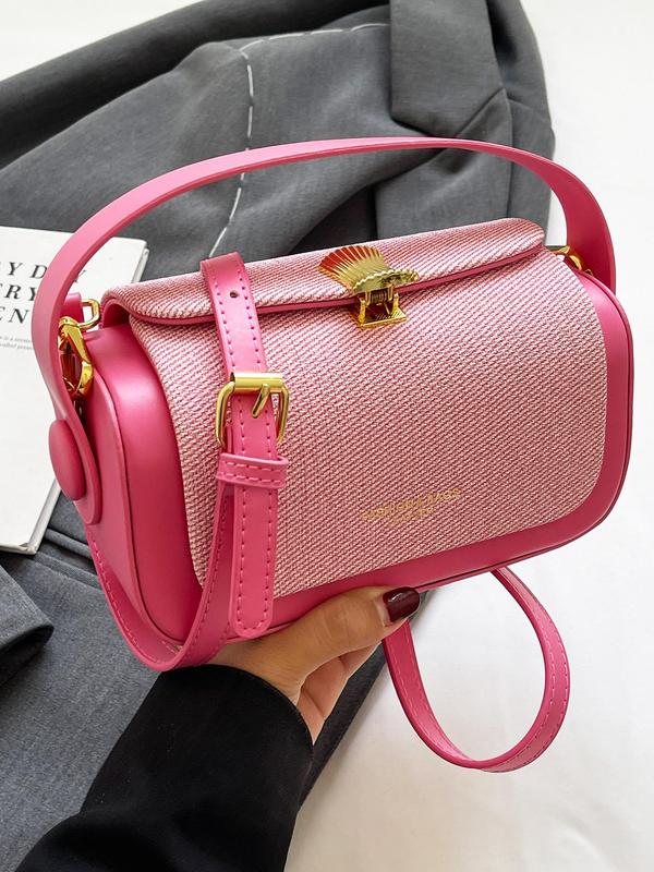 Women's Fashionable Solid Color Crossbody Bag, Casual PU Leather Shoulder Bag for Daily Used, Trendy Versatile High-quality Daily Commuting Bag, Girl Fashionable Shopping Bag