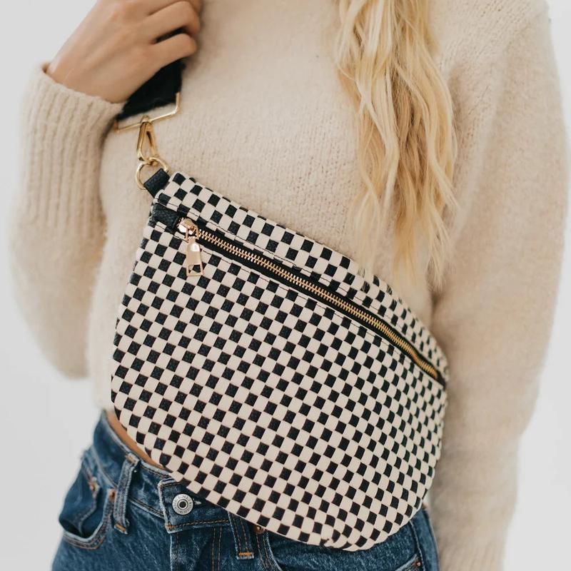 Woven Westlyn Bum Bag - Checkered Black