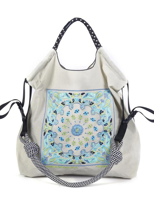 Paisley Embroidery Tote Bag, Fashionable Nylon Canvas Bag for Women, Casual Trendy Versatile High-quality Daily Commuting Bag, Girl Fashionable Shopping Bag