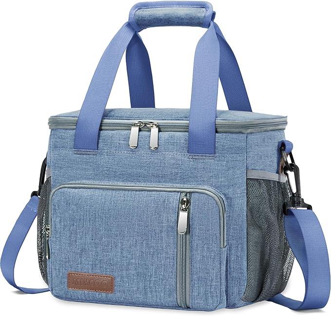 Large Insulated Lunch Box for Women and Men - Leakproof Soft Cooler Tote Bag, Main Zipper Compartment, Suitable For Offices And Travel (12L)