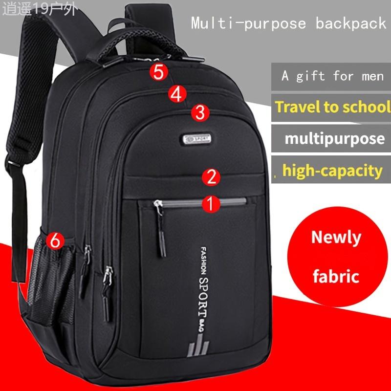 1pc Extra Large Capacity Water Resistant Business Travel Backpack - Spacious, Organized, and Durable for Men and Women - Perfect for Commuting, Hiking, and Adventure Trips