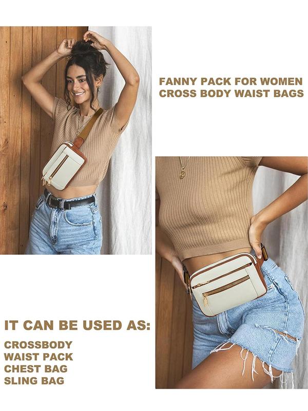 Women's Fashionable Fanny Pack, Casual Versatile Zipper Belt Bag for Daily Used, Trendy All-match Sling Bag for Women & Girls