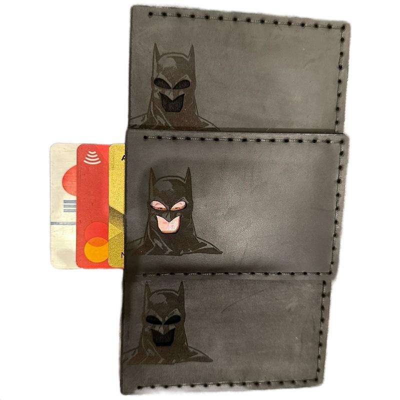 Hand Made ID Wallet Featuring Bat