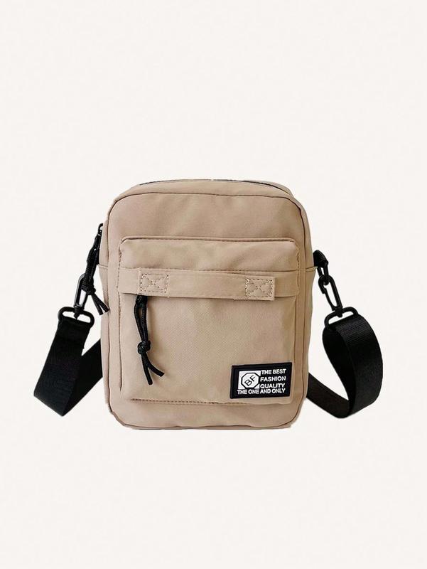 [With Pendant]Men's Colorful Canvas Crossbody Bag, Sling Bag, Single-Shoulder Bag, Mobile Phone Bag, Stylish And Individual Space Man Bag, Mini, With Adjustable Strap, Suitable For Passport, Money, Id Card, Credit Card, Travel, Hiking, Outdoor, School, Co