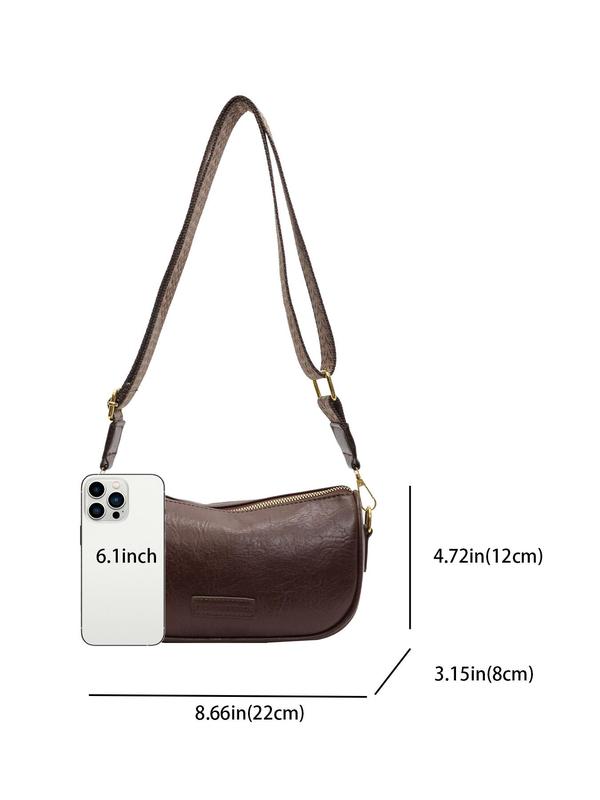 Women's Fashionable Solid Color Crossbody Bag, Casual PU Leather Shoulder Bag for Daily Used, Trendy Versatile High-quality Daily Commuting Bag