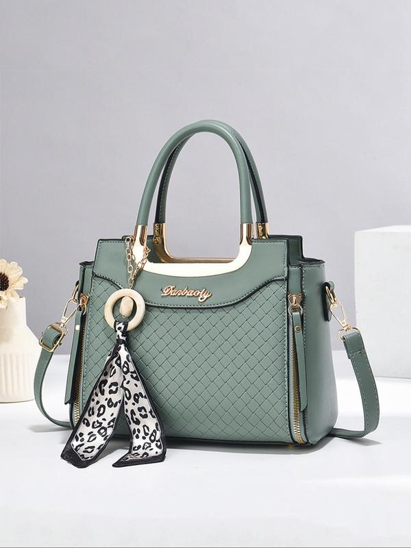 Women's Elegant Minimalist Handbag with Charm, Fashionable Large Capacity Shoulder Bag for Daily Used, Casual Trendy Versatile High-quality Daily Commuting Bag