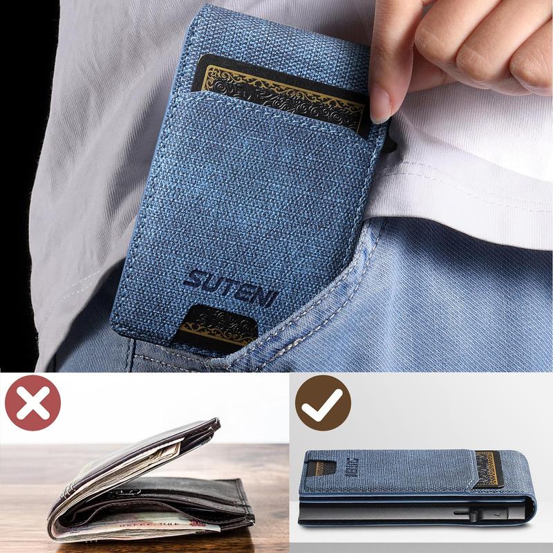 SUTENI Card Holder Wallet, 1 Count Large Capacity Card Holder, Mobile Phone Back Card Holder, Phone Accessories for Men & Women