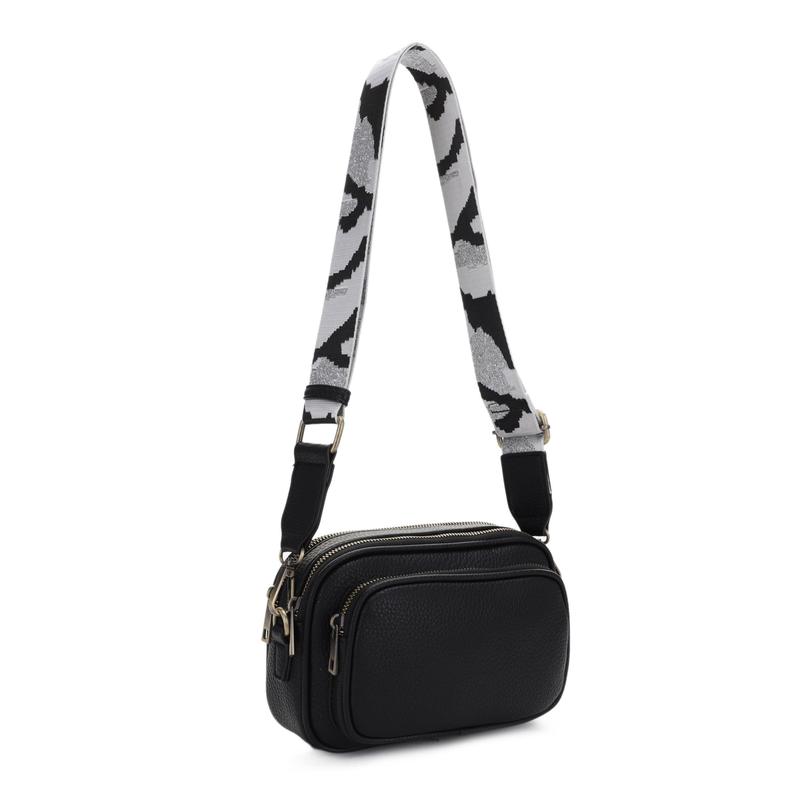 SG SUGU Brooklyn Triple Zip Camera Crossbody Bag with Adjustable Webbing Strap