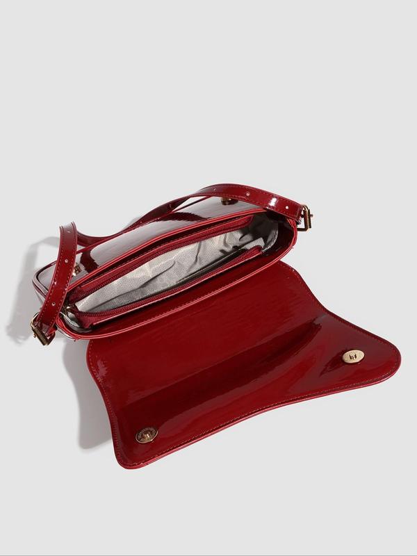 Women's Solid Color Bag, Fashionable PU Leather Shoulder Bag for Daily Used, Casual Trendy Versatile High-quality Daily Commuting Bag