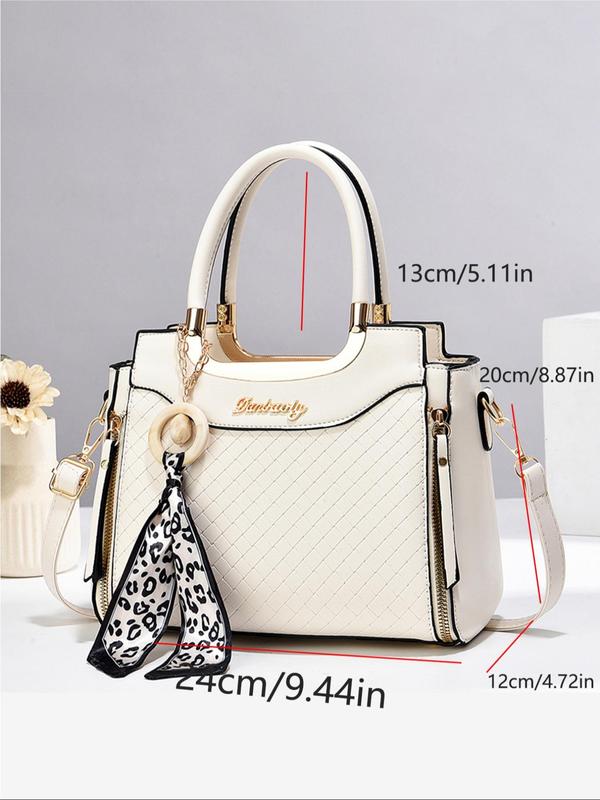 Women's Elegant Minimalist Handbag with Charm, Fashionable Large Capacity Shoulder Bag for Daily Used, Casual Trendy Versatile High-quality Daily Commuting Bag