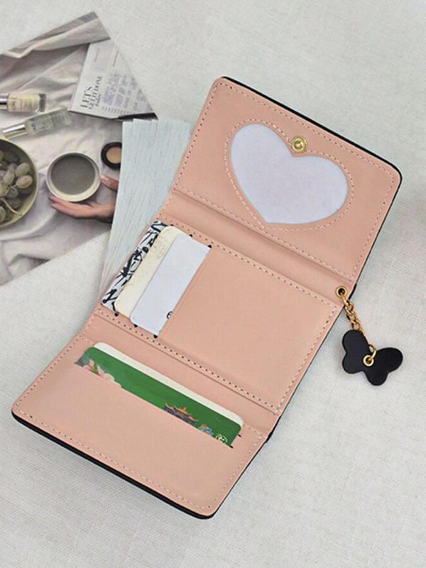 Women's Butterfly Pattern Trifold Wallet, Cute PU Leather Card Holder, Casual Trendy Versatile High-quality Daily Wallet