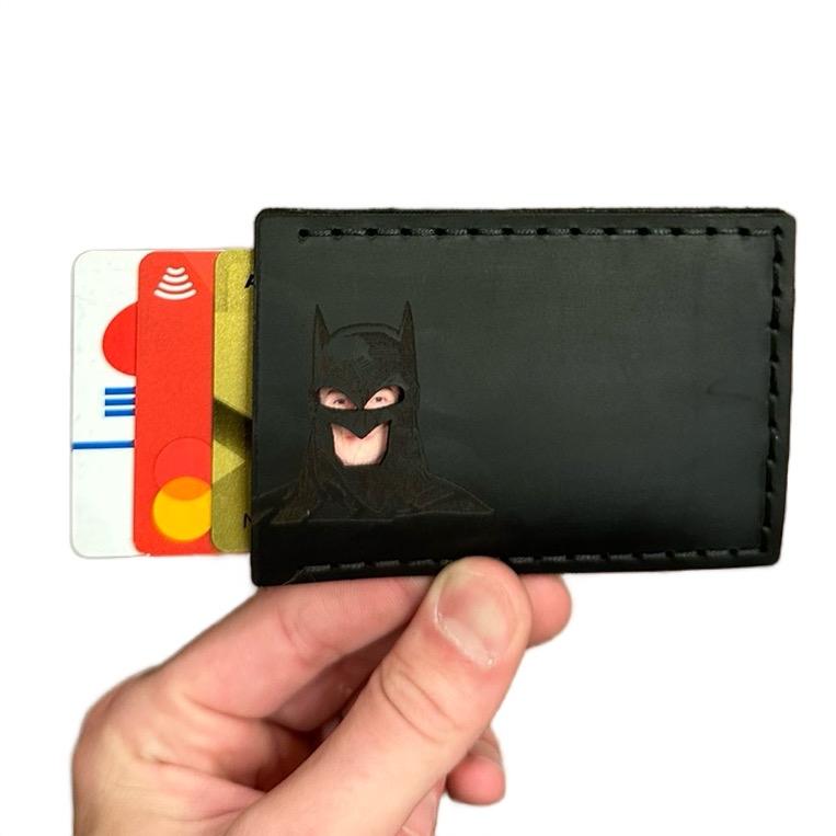 Hand Made ID Wallet Featuring Bat