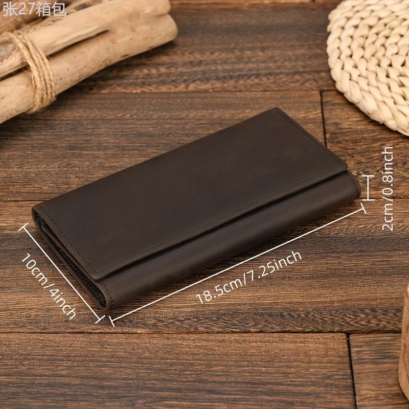 Men's Genuine Leather Long Wallet, Anti-Theft, Vintage Design