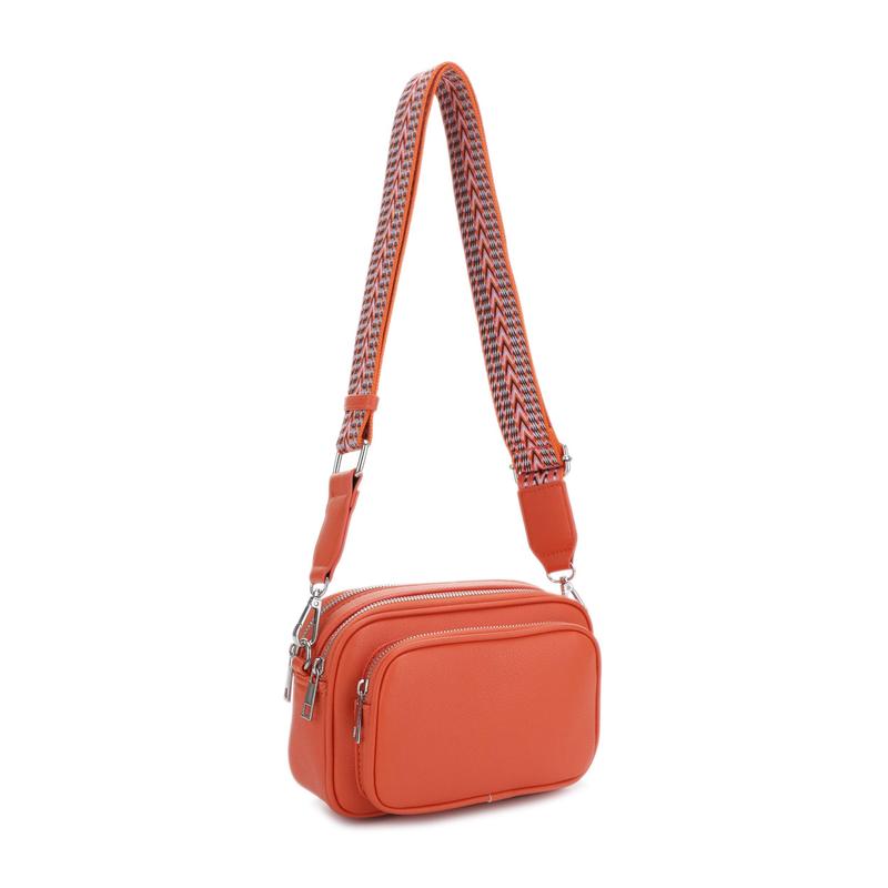 SG SUGU Brooklyn Triple Zip Camera Crossbody Bag with Adjustable Webbing Strap