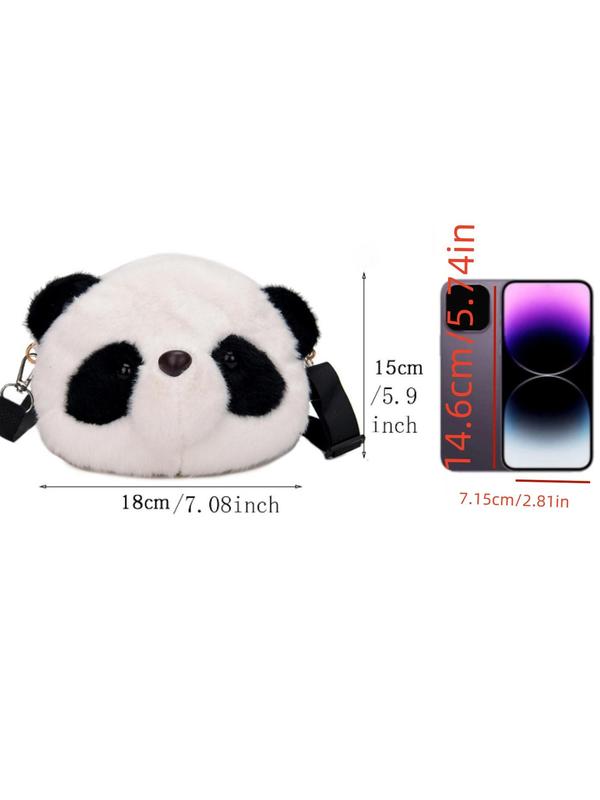 Women's  Cute Panda Head Design Crossbody Bag, Fashionable Colorblock Shoulder Bag for Daily Used