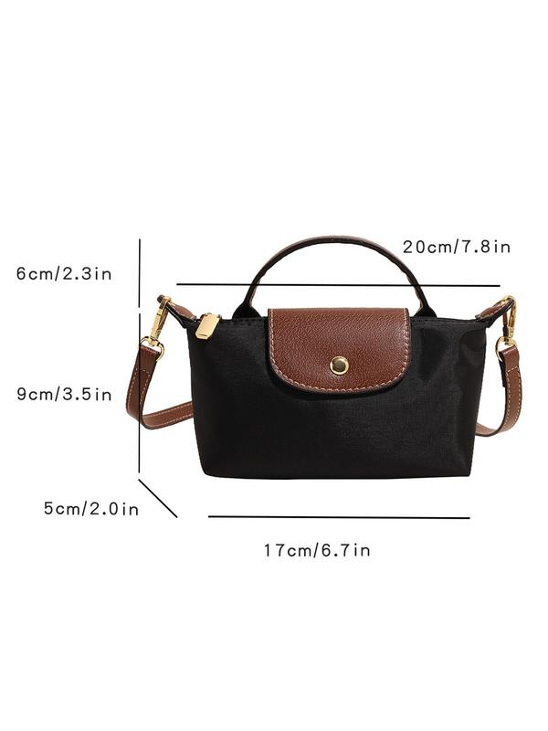 Women's Fashionable Colorblock Handbag, Casual Versatile Zipper Shoulder Bag with Detachable Adjustable Strap, Trendy All-match Crossbody Bag for Daily Used