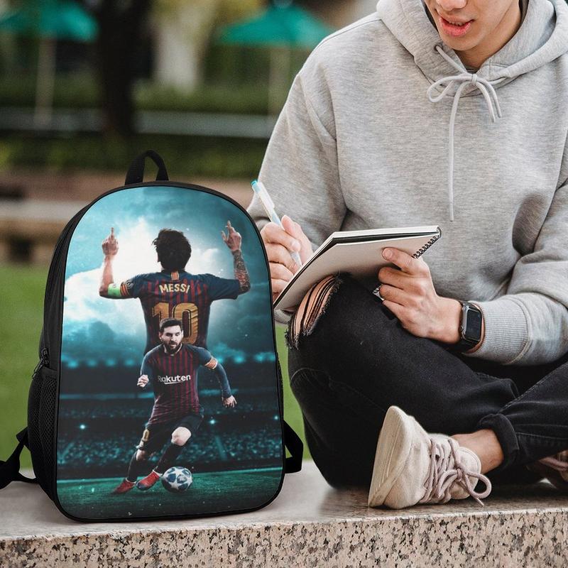 Lionel Messi Backpack Laptop Backpack For Men Women, Soccer Backpacks Shoulder Bag For Travel Hiking Camping Daypack