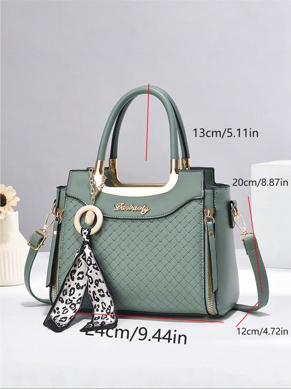 Women's Elegant Minimalist Handbag with Charm, Fashionable Large Capacity Shoulder Bag for Daily Used, Casual Trendy Versatile High-quality Daily Commuting Bag