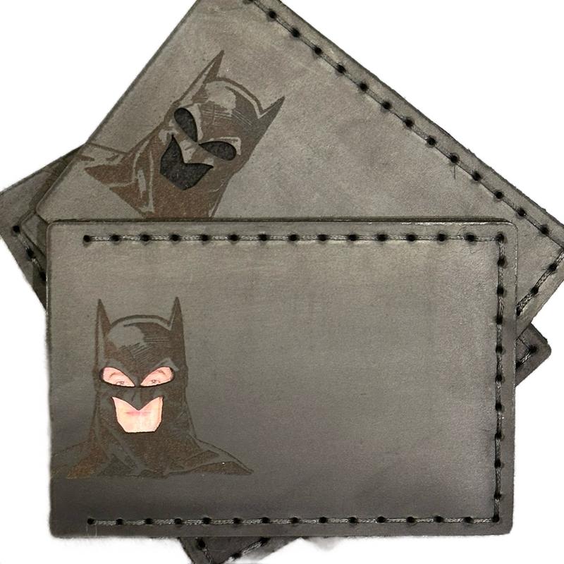 Hand Made ID Wallet Featuring Bat