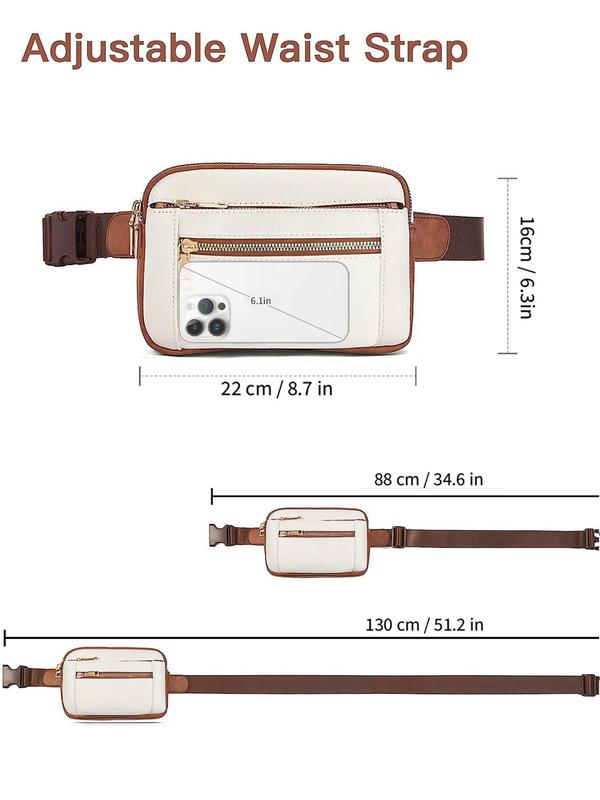 Women's Fashionable Fanny Pack, Casual Versatile Zipper Belt Bag for Daily Used, Trendy All-match Sling Bag for Women & Girls