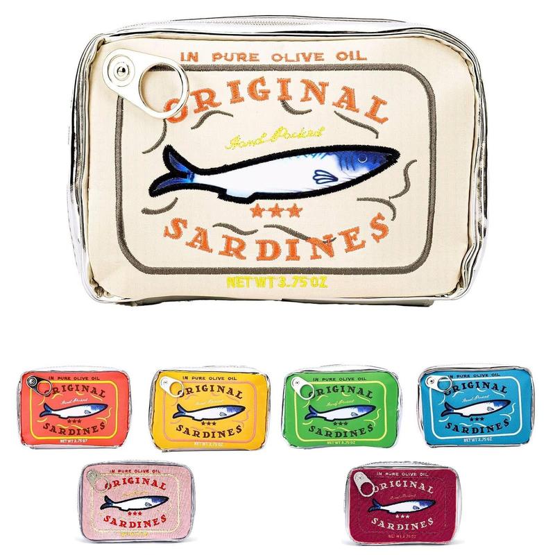 Sardines Can Design Makeup Bag, Cute Canned Sardines Style Toiletry Bag, Creative Cosmetics Bag, Funny Travel Organizer Bag for Eye Shadow, Christmas Gift