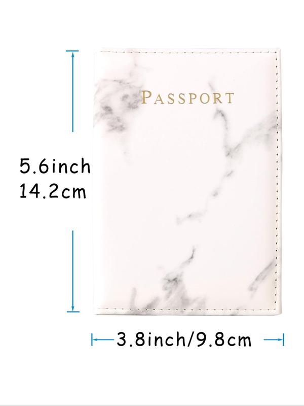 Summer 2024 Unisex Casual Marble Pattern PU Leather Passport Holder Cover, Business Style Travel Passport Cover, Chic Travel Accessories for Travel Use