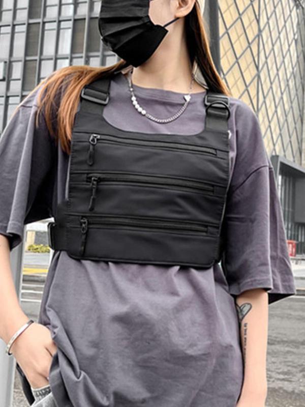 Women's  Solid Color Fanny Pack, Street Style Vest Bag for Daily Used, Trendy Waist Bag for Women & Girls