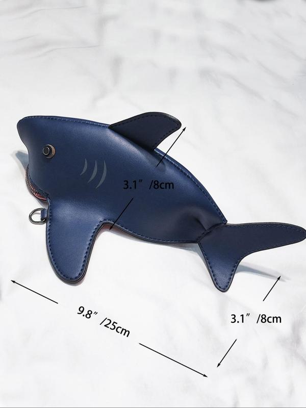 Women's Cute Shark Design Crossbody Bag for Women, Designer Bags 2024, Fashionable Pu Leather Novelty Crossbody Bag for Daily Use, Phone Small Wallet for Cloth Decoration