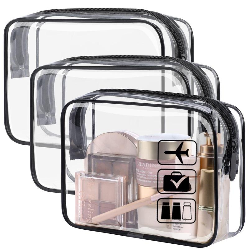 Clear Toiletry Bag, Waterproof Transparent Makeup Bag, Travel Bag for Toiletries, Cosmetic Bag Organizer for Women Men Travel Accessories