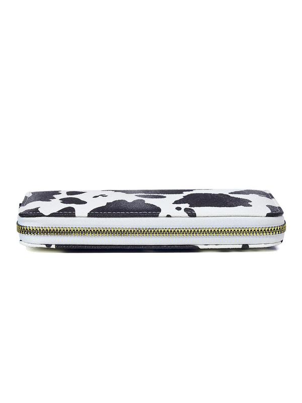 Women's  Cute Cow Print Zipper Wallet, Casual Long Wallet for Work & Daily Used, New Trendy Phone Wallet As Gift for Girls