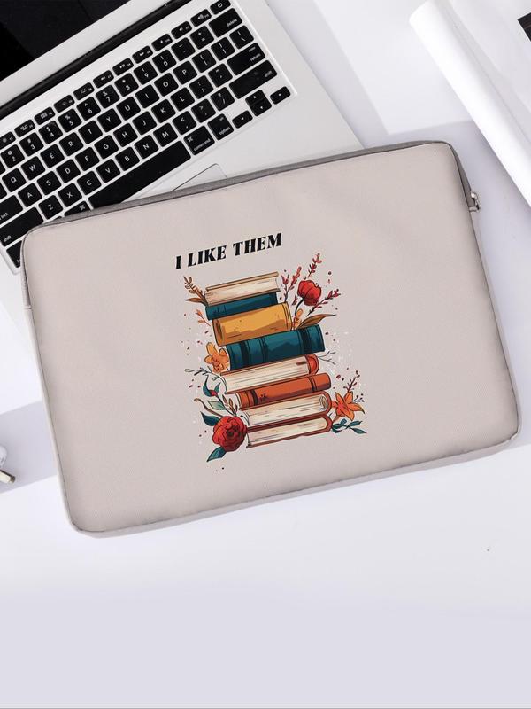 Book Pattern Laptop Bag, Soft Laptop Cover, Laptop Zipper Storage Bag, Suitable for Laptop, Tablet Cover, Laptop Accessories