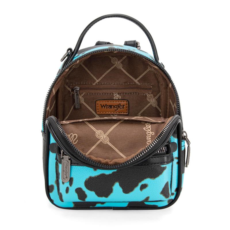 Wrangler Mini Backpack Cute Cow Print Backpack Purse for Girls and Women