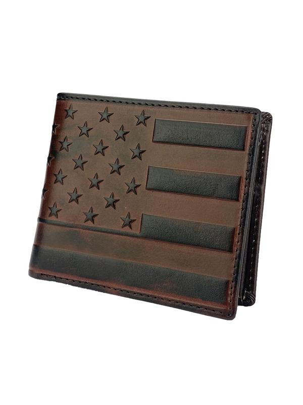 Men's Simple Colorblock Flag Pattern Leather Wallet, Vintage Punk Vintage Multi Card Slot Card Holder, 2024 Summer Trendy Casual Western Cowboy Style Wallet for Daily Used