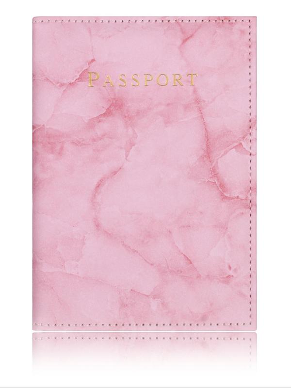 Summer 2024 Unisex Casual Marble Pattern PU Leather Passport Holder Cover, Business Style Travel Passport Cover, Chic Travel Accessories for Travel Use