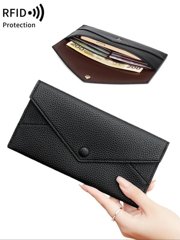 2024 New Style Solid Color Long Wallet, Fashionable Pu Leather Zipper Wallet for Women & Men, Casual Trendy Versatile High-quality Wallet for Daily Travel Work Commute