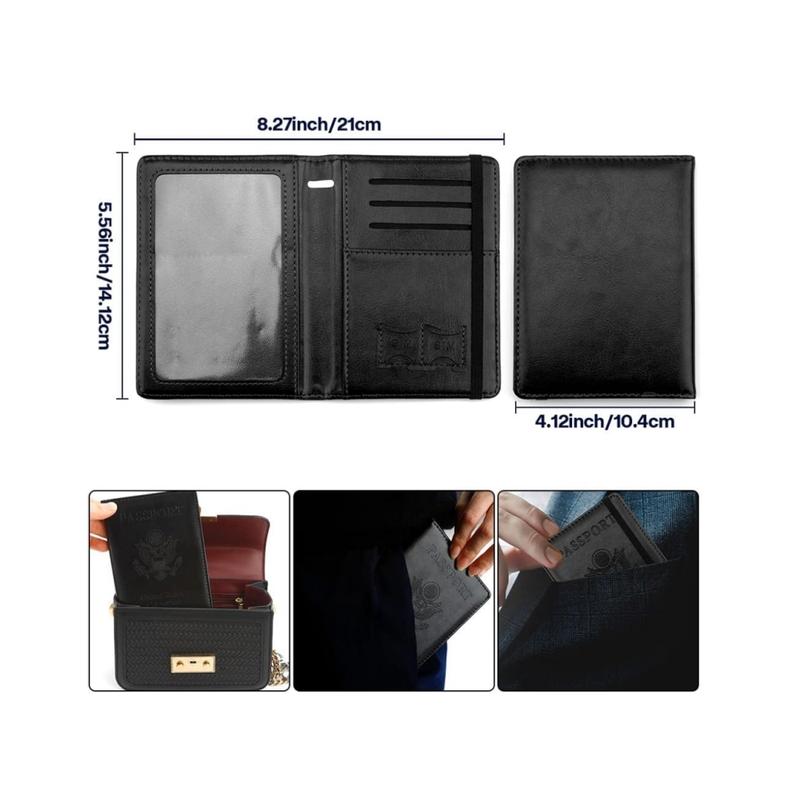 Passport Holder, Passport and Vaccine Card Holder Combo Passport Cover Passport Wallet Rfid Passport Holder Passport Case Passport Card Holder Family Pen Holder Passport Holder for Women Men