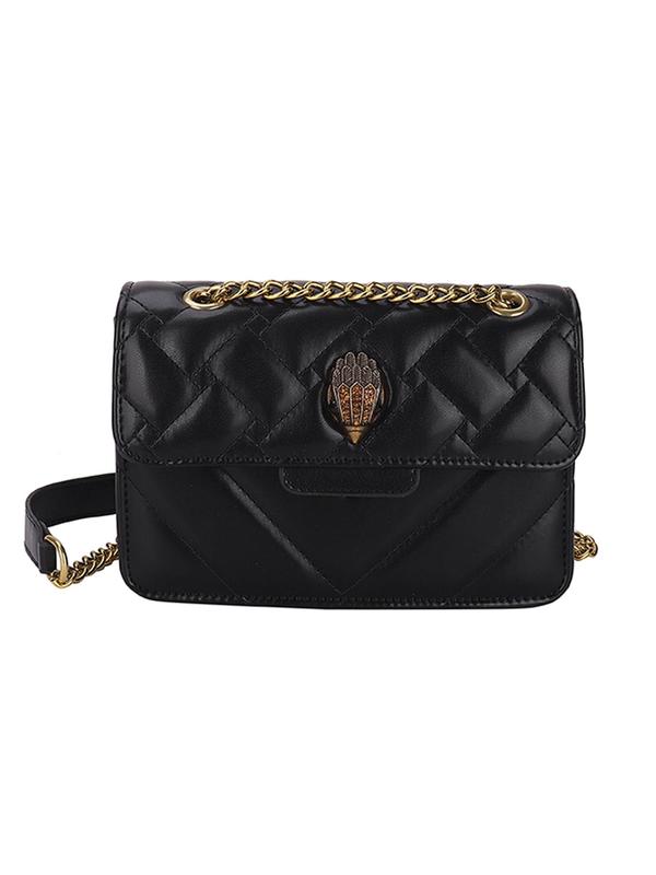 Women's Elegant Eagle Head Decor Quilted Chain Strap Crossbody Bag, Fashionable Pu Leather Shoulder Bag for Daily Used, Casual Trendy Versatile High-quality Daily Commuting Bag