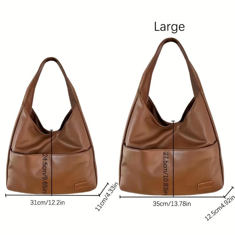 Chic Large Capacity Tote Bag for Women - Fashionable Solid Color Faux Leather Shoulder Bag with Magnetic Closure, Perfect for Everyday Use