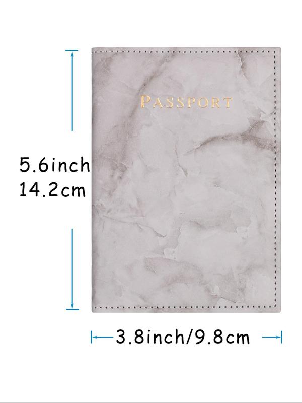 Summer 2024 Unisex Casual Marble Pattern PU Leather Passport Holder Cover, Business Style Travel Passport Cover, Chic Travel Accessories for Travel Use