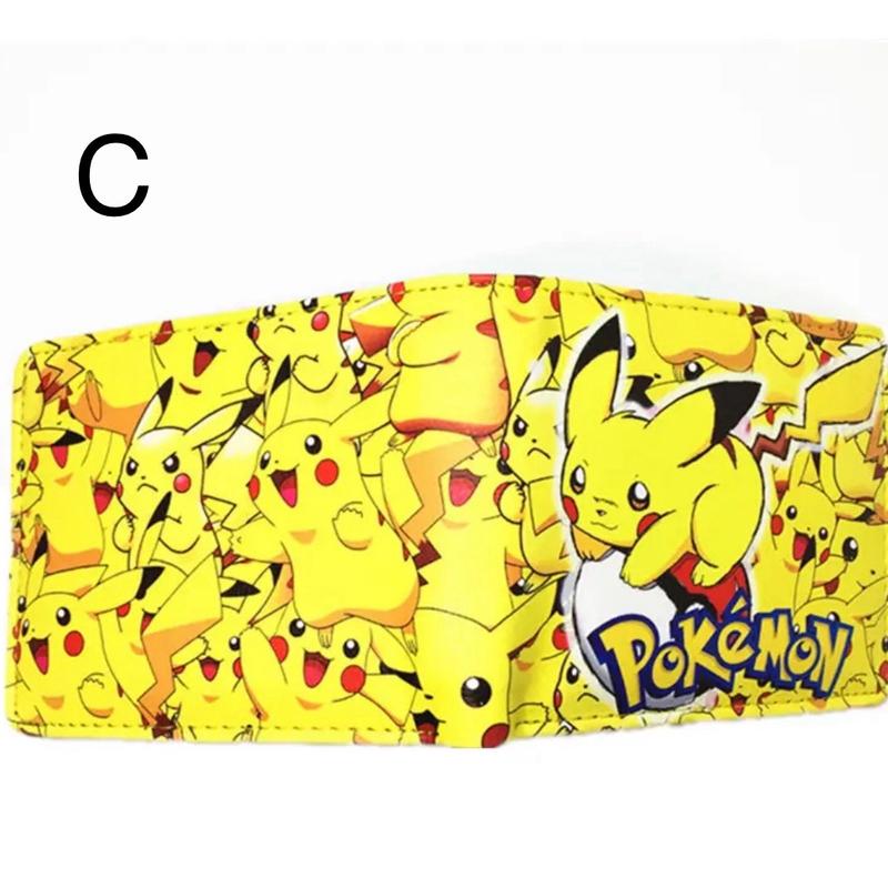 Pokemon Pikachu Wallet - Charmander Bulbasaur Squirtle Wallet - Charizard Wallet - Gengar Wallet - Psyduck Wallet - Card Game Cartoon Anime Collage Trend Style Design Bifold Short Wallet - PU Leather Wallet Cash Credit Card Picture ID Holder