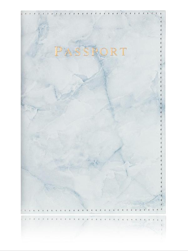 Summer 2024 Unisex Casual Marble Pattern PU Leather Passport Holder Cover, Business Style Travel Passport Cover, Chic Travel Accessories for Travel Use