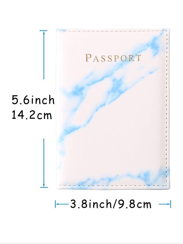 Summer 2024 Unisex Casual Marble Pattern PU Leather Passport Holder Cover, Business Style Travel Passport Cover, Chic Travel Accessories for Travel Use