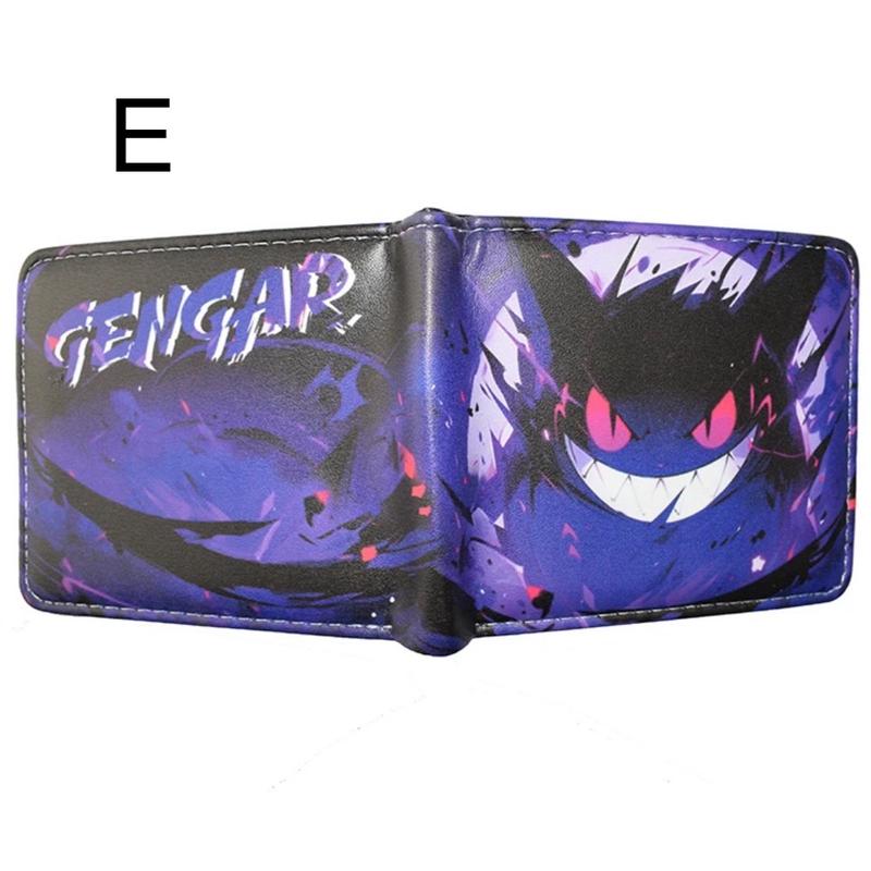 Pokemon Pikachu Wallet - Charmander Bulbasaur Squirtle Wallet - Charizard Wallet - Gengar Wallet - Psyduck Wallet - Card Game Cartoon Anime Collage Trend Style Design Bifold Short Wallet - PU Leather Wallet Cash Credit Card Picture ID Holder